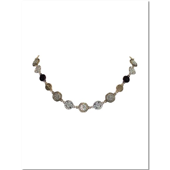 Nine West Vintage America Hammered Disc Necklace EUC - Picture 4 of 8